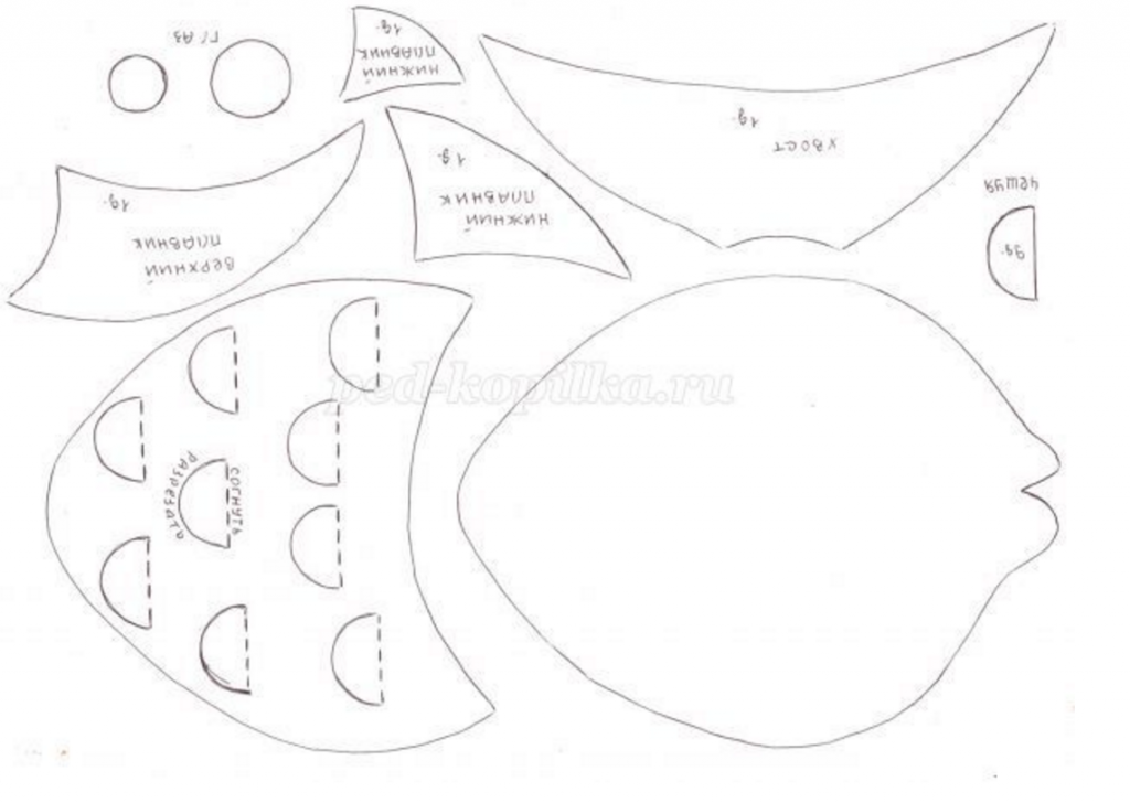 Шаблон рыбка детали