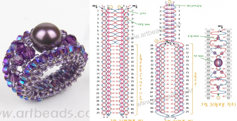 Кольца из бисера и бусин своими руками: схемы для начинающих