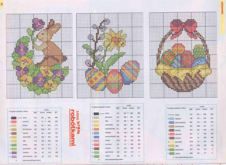 Схемы вышивки для пасхальных яиц