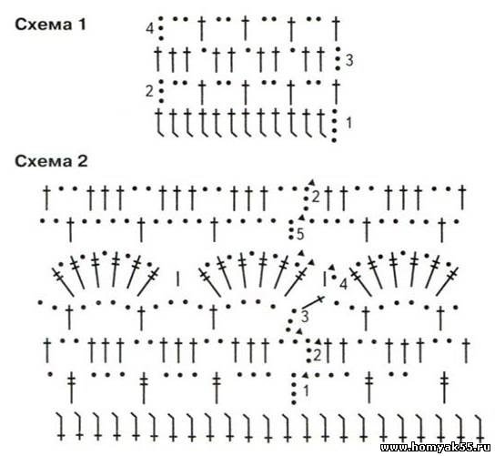 Туника с длинными рукавами для девочки крючком с фото