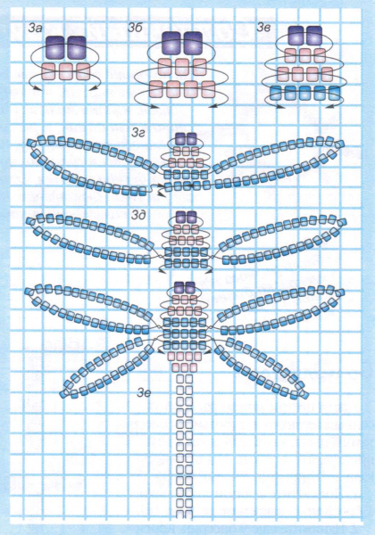 Стрекоза из бисера и бусин для начинающих: мастер-класс с фото
