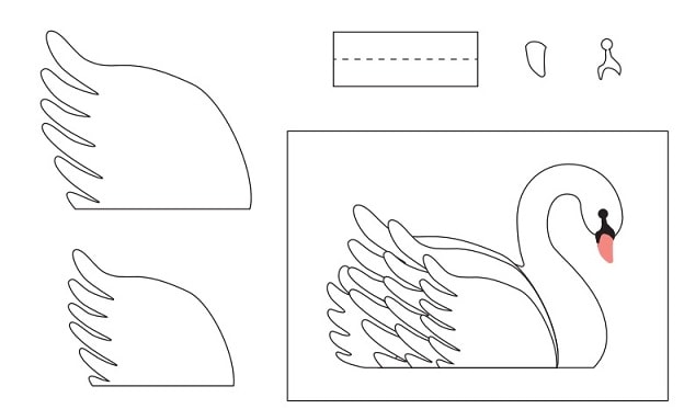 Лебеди из бумаги для свадебного торта