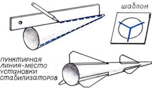 Ракета из бумаги и картона на палочке: схема с инструкцией и фото