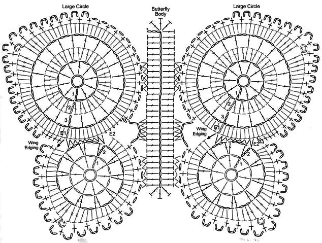 Бабочки связанные Крючком — Лучшие Схемы Описания и Мастер Классы 