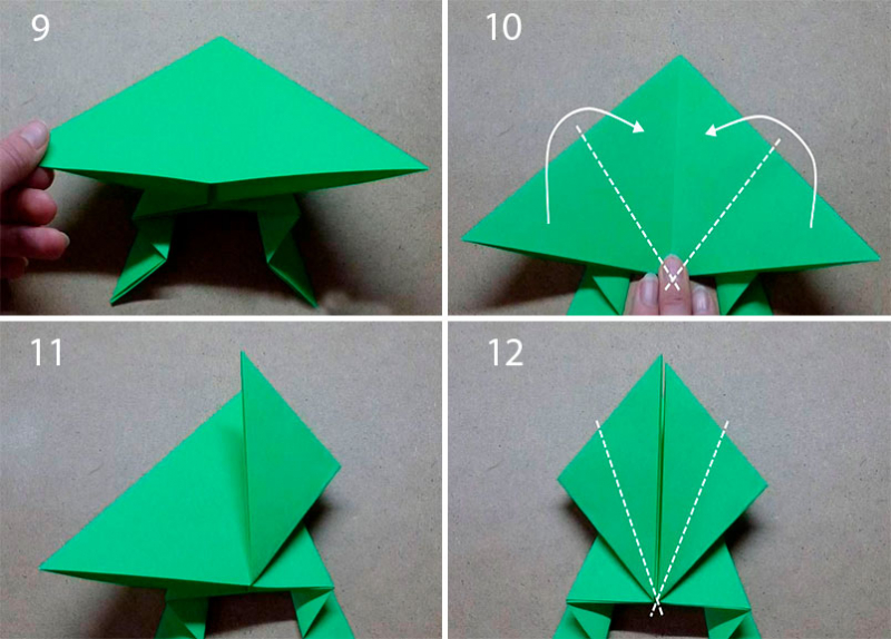 Прыгающая лягушка из бумаги: схемы техники оригами