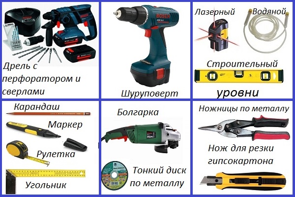 Перечень инструментов для монтажа гипсокартона