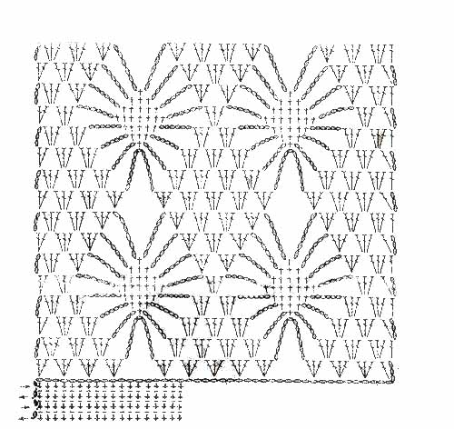 Ажурное покрывало крючком узором паучок