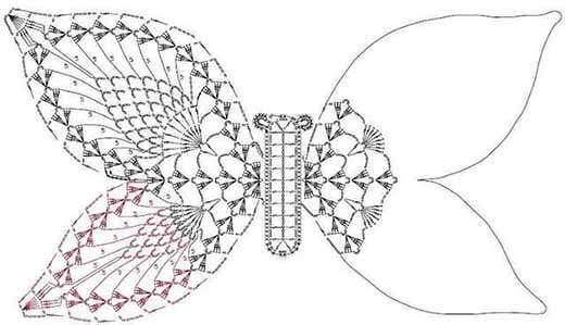 Схемы вязания бабочек крючком
