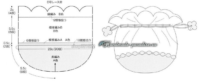 Вяжем крючком мешочек-саше. Схема