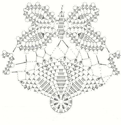 Салфетка с бабочками крючком + схема