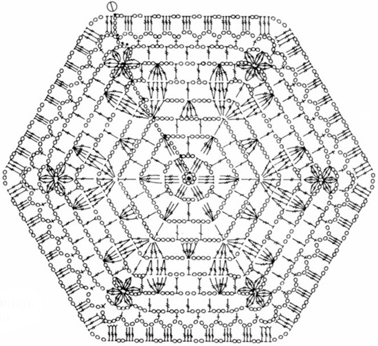 Тапочки из шестиугольников крючком со схемой и с описанием