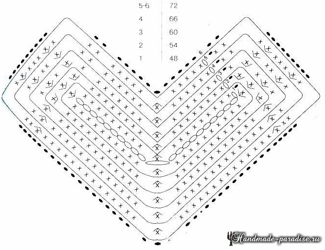 Вяжем крючком ажурное сердечко. Схемы