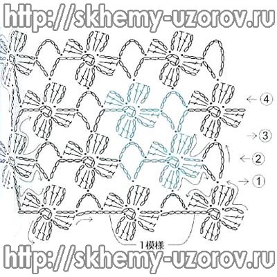 Ажурный узор крючком для летней кофточки: схема с фото и видео