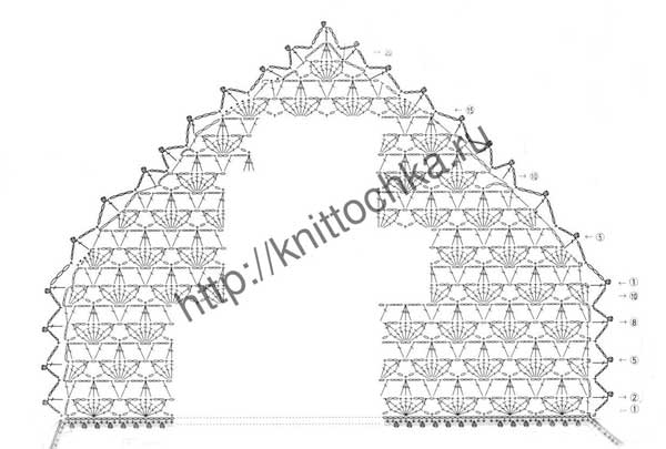 Вязание косынки крючком, схемы