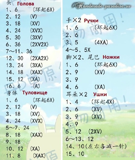 Вязание крючком кроликов амигуруми