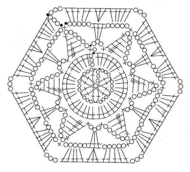 Тапочки из шестиугольников крючком со схемой и с описанием