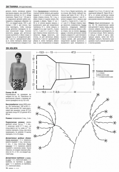 Журнал VERENA 1 - 2019. Вязание спицами от Burda