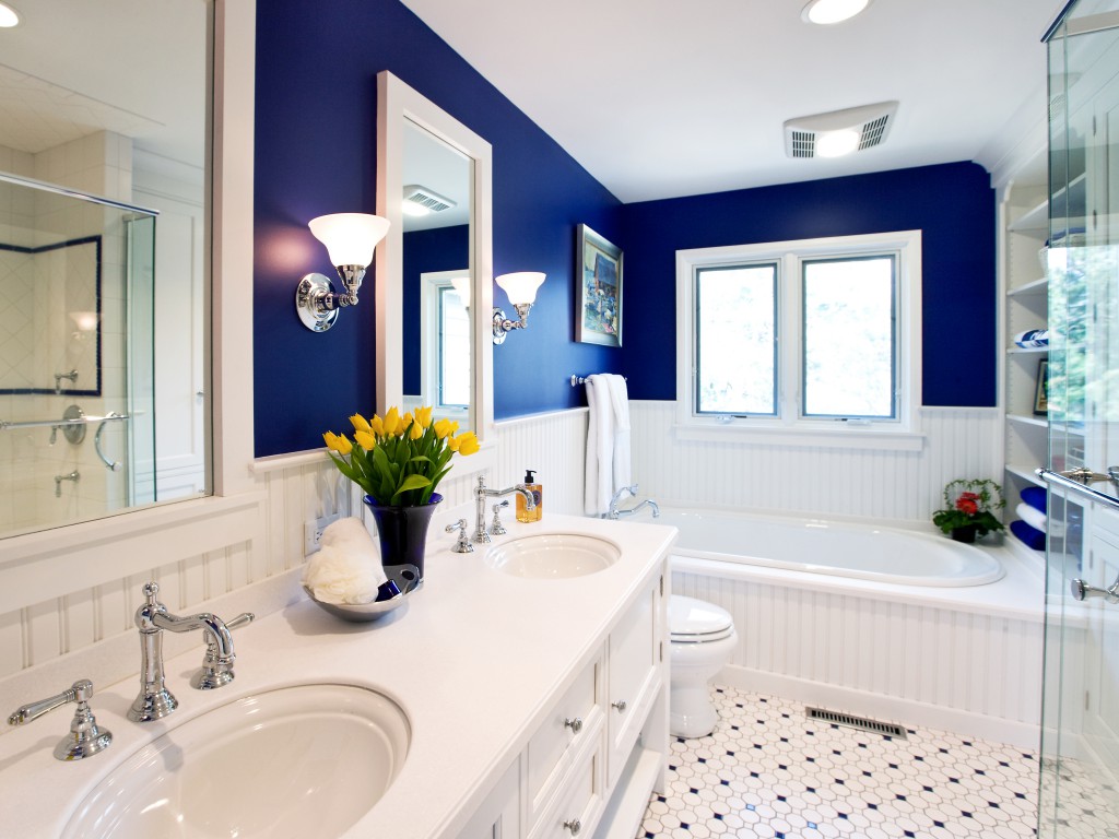 Дизайн ванной комнаты в контастных цветах