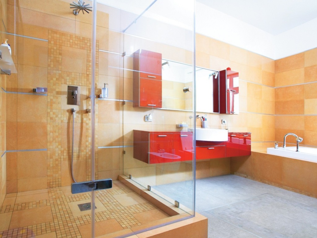 Дизайн ванной комнаты с меблировкой