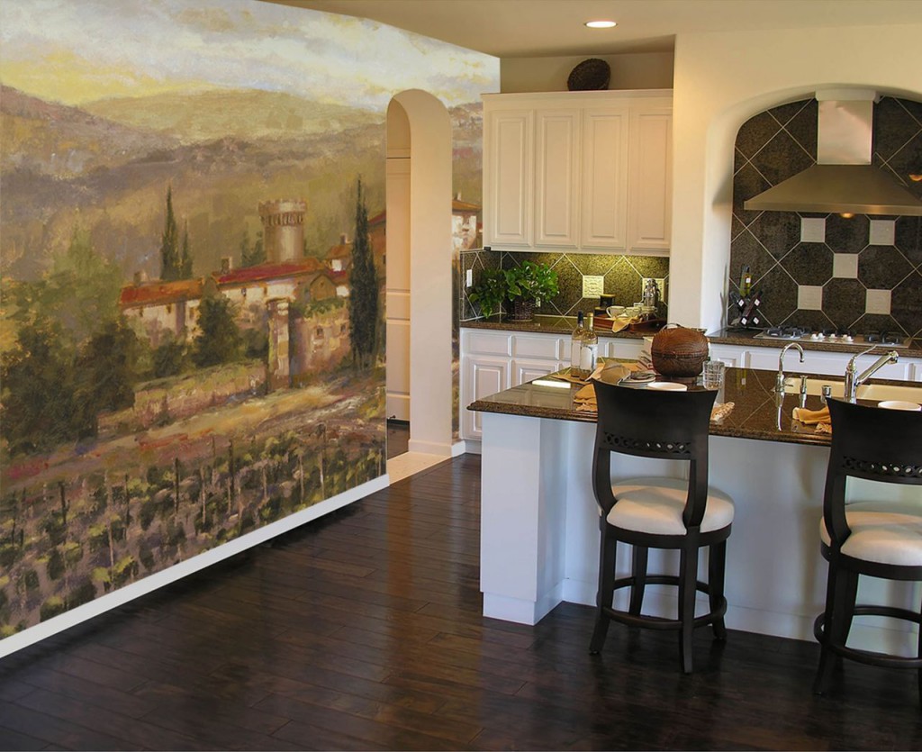 фреска в интерьере кухни