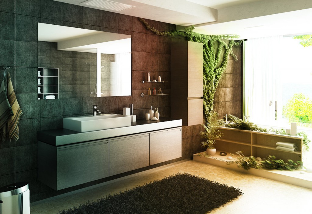 Эко дизайн ванной комнаты
